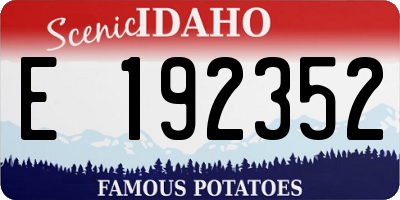 ID license plate E192352