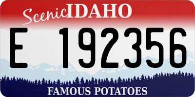 ID license plate E192356