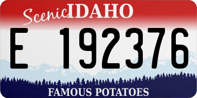 ID license plate E192376