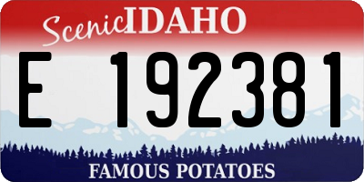 ID license plate E192381
