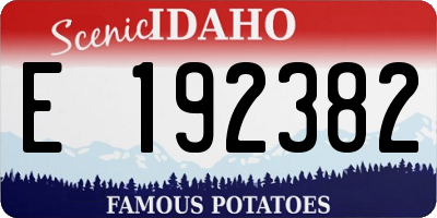ID license plate E192382