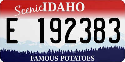 ID license plate E192383