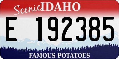 ID license plate E192385