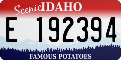 ID license plate E192394