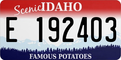 ID license plate E192403