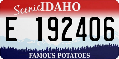 ID license plate E192406
