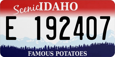 ID license plate E192407