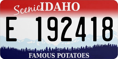 ID license plate E192418