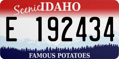 ID license plate E192434