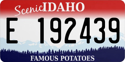 ID license plate E192439