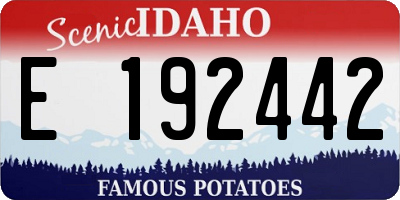 ID license plate E192442