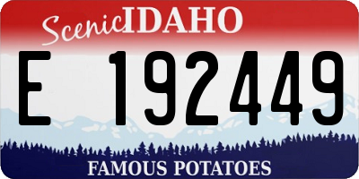 ID license plate E192449