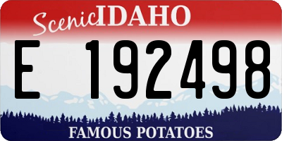 ID license plate E192498