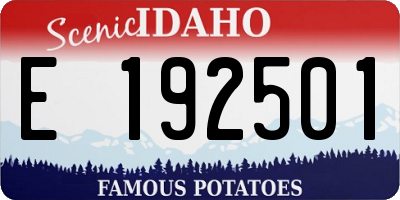 ID license plate E192501