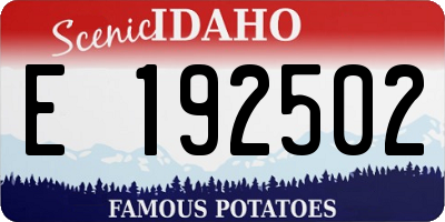 ID license plate E192502