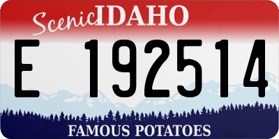 ID license plate E192514