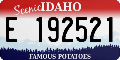 ID license plate E192521