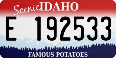 ID license plate E192533