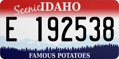 ID license plate E192538