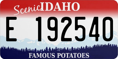 ID license plate E192540