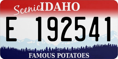 ID license plate E192541