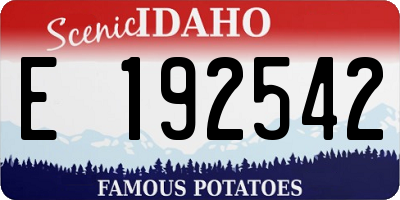 ID license plate E192542
