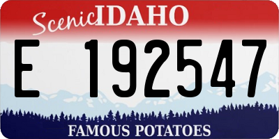 ID license plate E192547