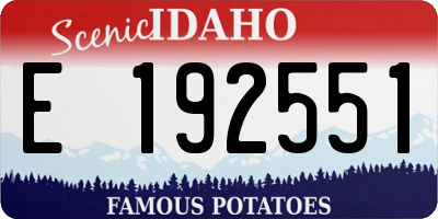 ID license plate E192551