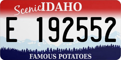 ID license plate E192552