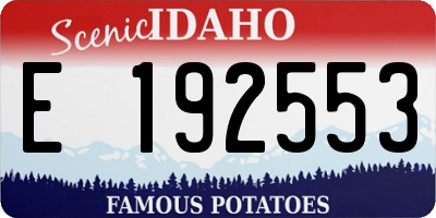 ID license plate E192553