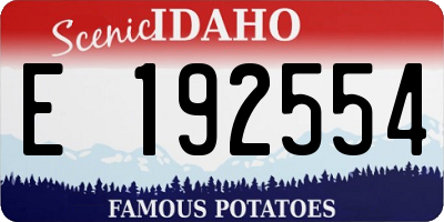 ID license plate E192554