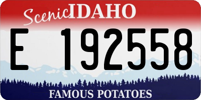 ID license plate E192558