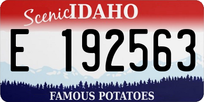 ID license plate E192563