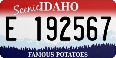 ID license plate E192567