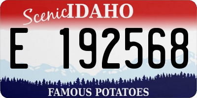 ID license plate E192568