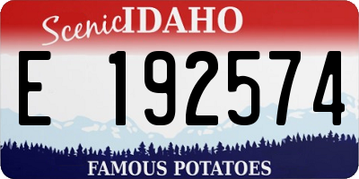 ID license plate E192574
