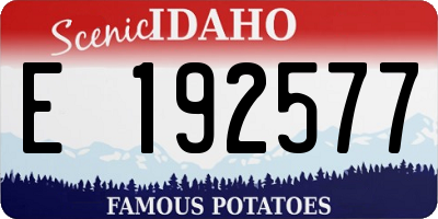 ID license plate E192577
