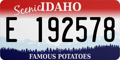 ID license plate E192578