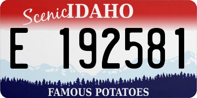 ID license plate E192581
