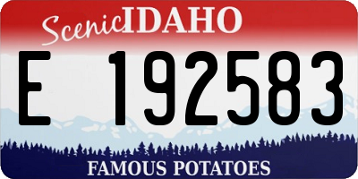 ID license plate E192583