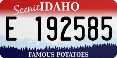 ID license plate E192585