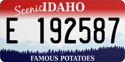 ID license plate E192587