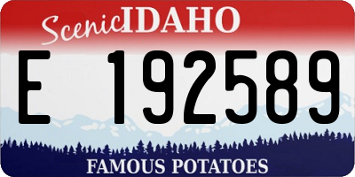 ID license plate E192589