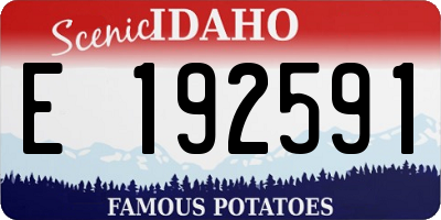 ID license plate E192591