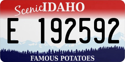 ID license plate E192592