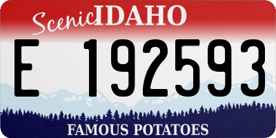 ID license plate E192593