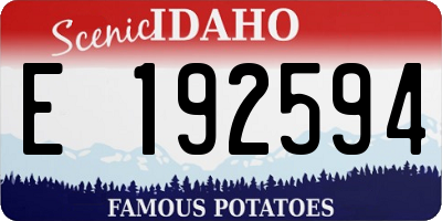ID license plate E192594