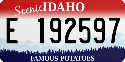 ID license plate E192597