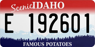 ID license plate E192601