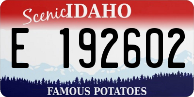 ID license plate E192602